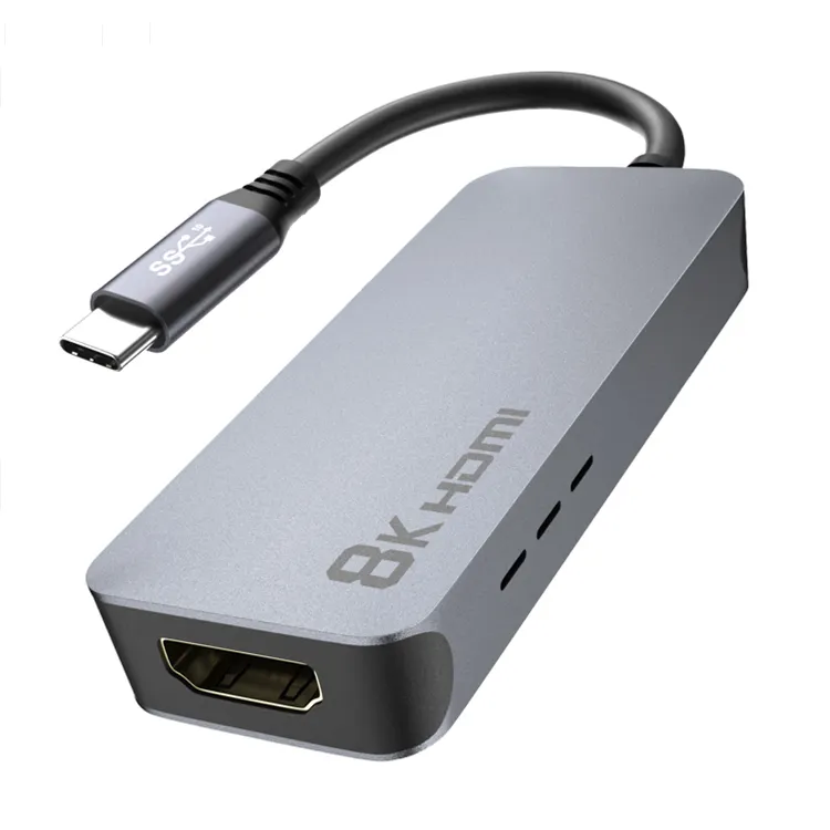 USB Hubs Type C to HDMI Converter 8K 60Hz 4K 120Hz Adaptor USB C Male to HDMI Female Adapter USB Docking Station