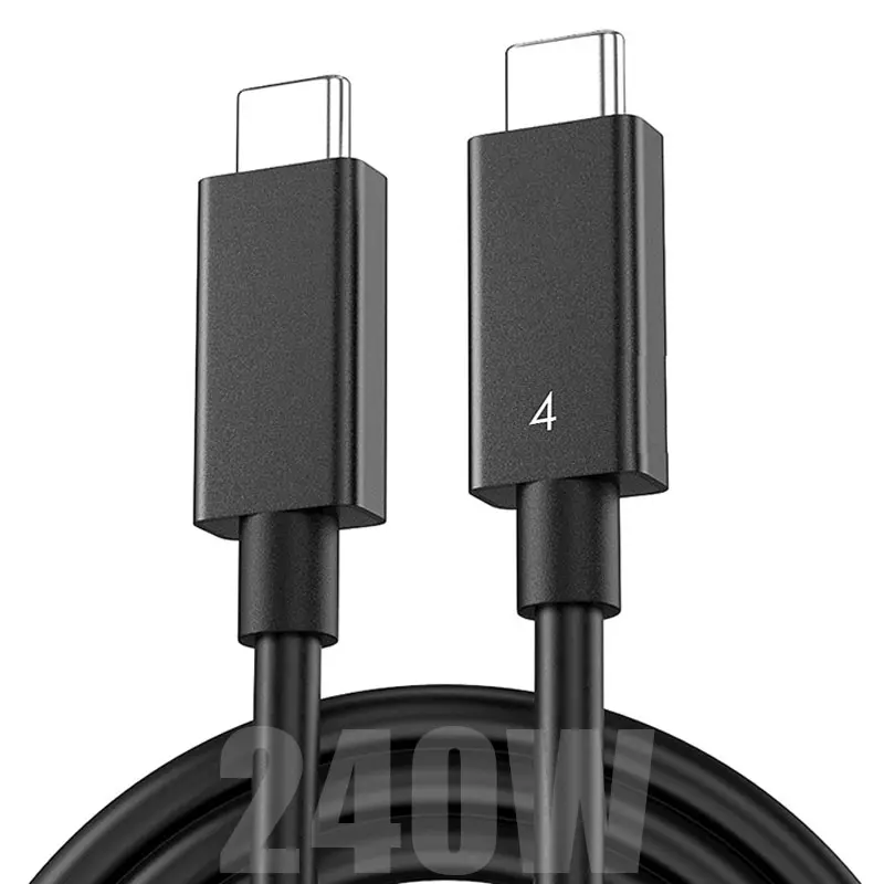 8K 60Hz Support 40Gbps Data Transfer Compatible with USB4/Thunderbolt 3 100W Charging Type C To C Thunderbolt 4 Cable