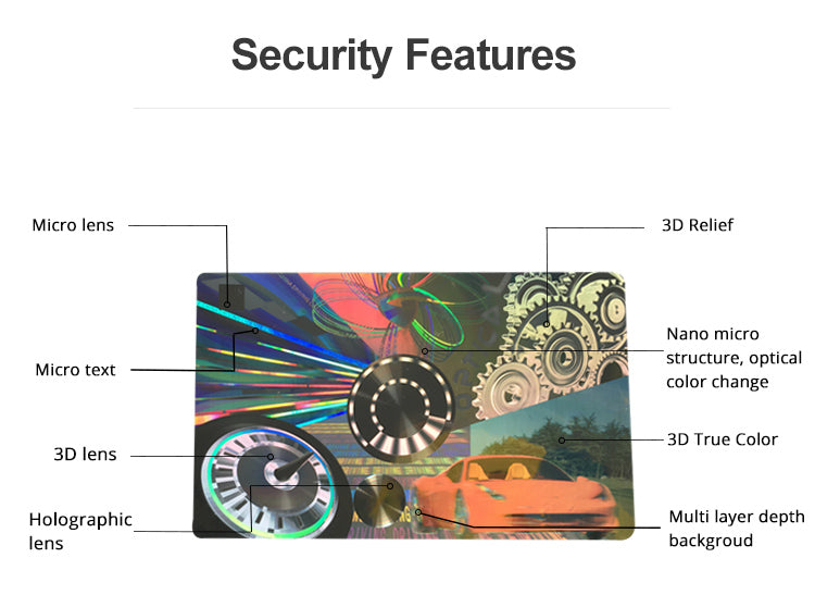 3D mirror lens hologram sticker printing E beam encryption hologram sticker 3D hologram label 3D lens holographic sticker