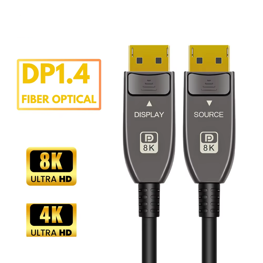 0.5m to 100m Display Port Cable 1.4 AOC Active Optical Cable DP to DP 8K@60Hz 4K@144Hz DP Cable HDR 32Gbps for Computer Laptop TV