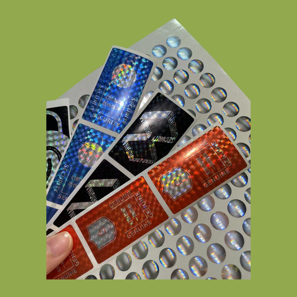 84*52mm Custom Glossy Laminated Laser Engraving Hologram Master Shim Label with different holographic lens pattern
