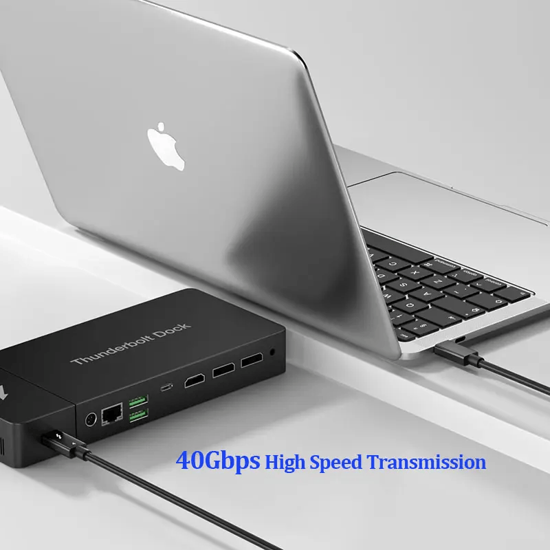 8K 60Hz Support 40Gbps Data Transfer Compatible with USB4/Thunderbolt 3 100W Charging Type C To C Thunderbolt 4 Cable