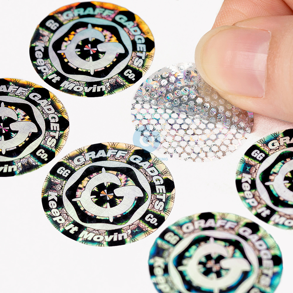 China factory directly sell customized colorful irregular shape security VOID hologram sticker