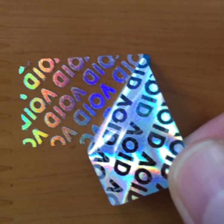 Custom high quality tamper evident 3d void hologram label sticker