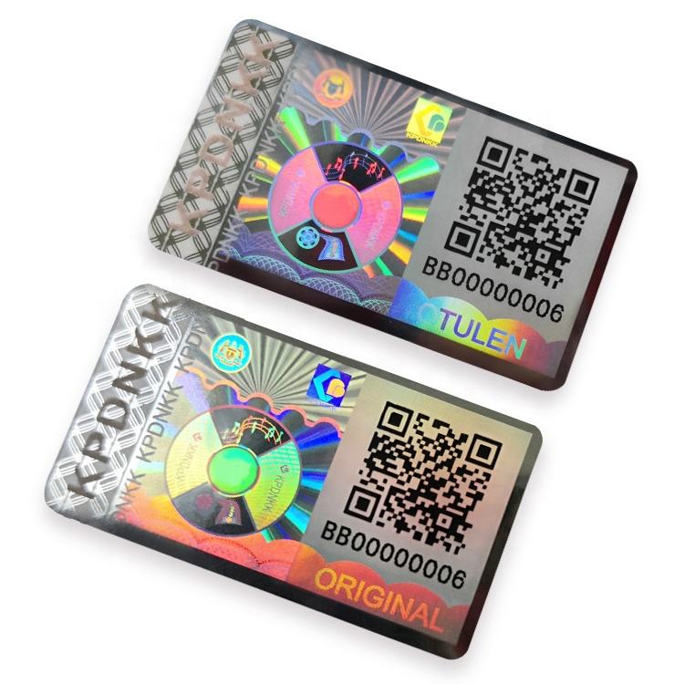 Scratch off hologram label sticker customized logo anti-fake hologram laser security sticker