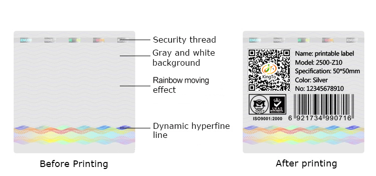 Top quality blank label sticker universal template printable durable 3D hologram label sticker