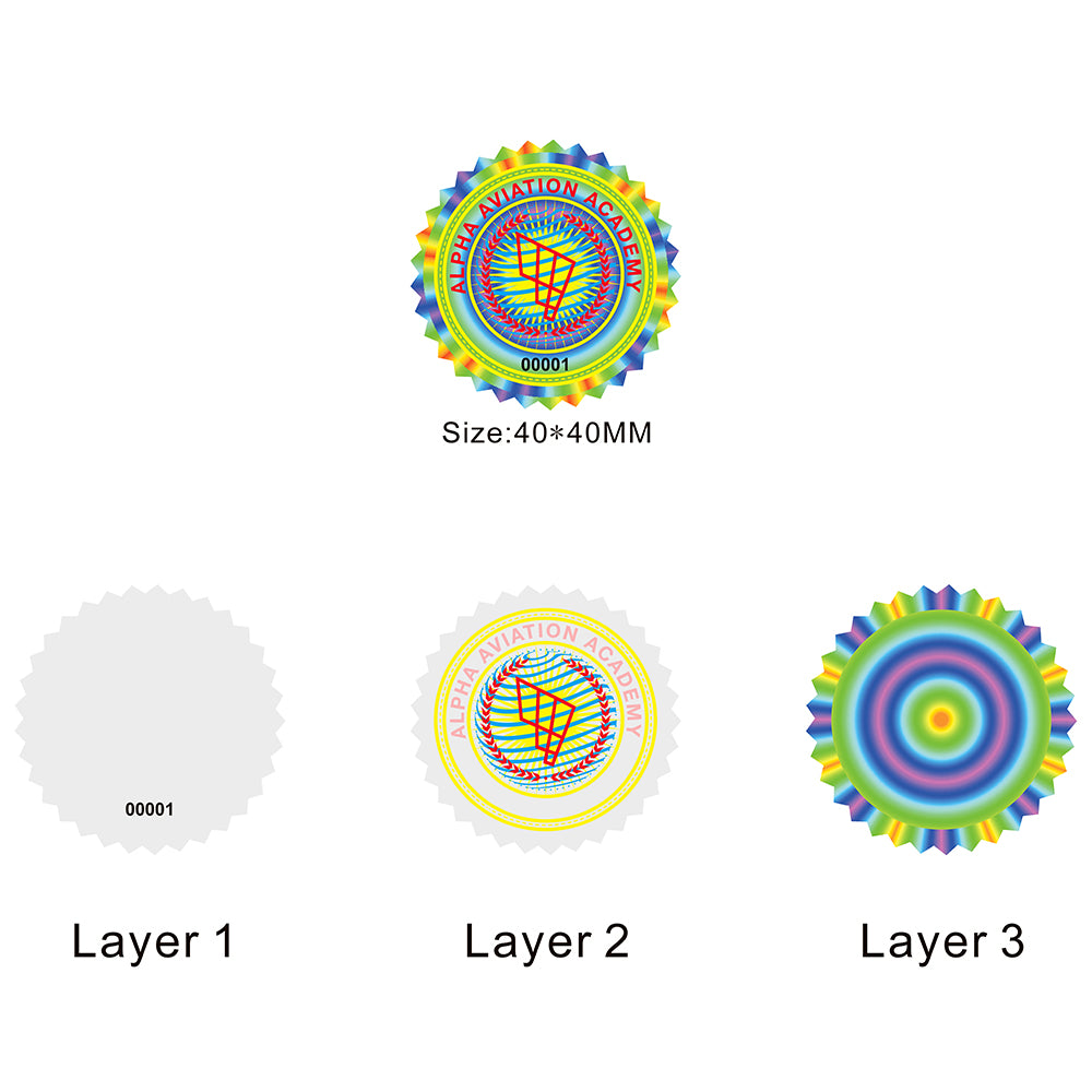 Custom multi-layers anti-counterfeiting security labels hologram sticker