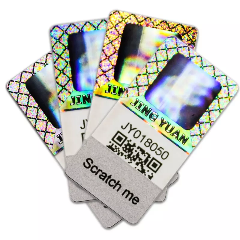 Scratch off hologram label sticker customized logo anti-fake hologram laser security sticker