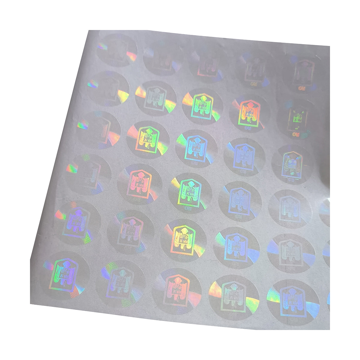 Anti-counterfeiting transparent round overlay hologram sticker with custom logo