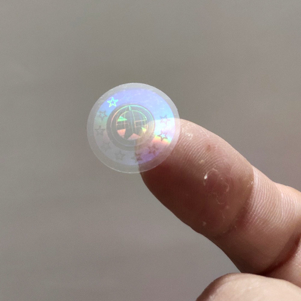 Custom logo holographic sticker transparent glossy hologram overlay anti-counterfeit laser security label