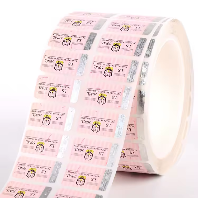 High Quality Adhesive Paper Sticker Security Stickers with Hologram Stripe QR code Labels in Roll