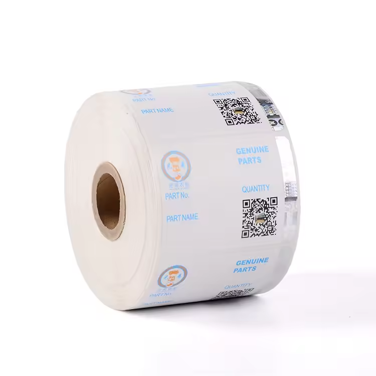High Quality Adhesive Paper Sticker Security Stickers with Hologram Stripe QR code Labels in Roll