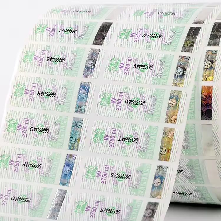 High Quality Adhesive Paper Sticker Security Stickers with Hologram Stripe QR code Labels in Roll