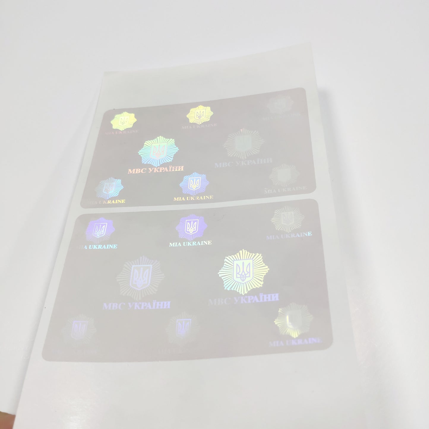 120*90mm Custom Printing Transparent Holographic Lamination Film Overlay Card Hologram Sticker