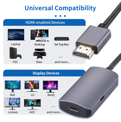 Adapter 4K 60Hz Type C Converter High Definition Resolution Audio Video Cable HDMI to USB C Male to Female Adapter