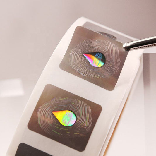 Custom made Colorful Lens Pattern 3D Hologram Sticker with Fingerprint Texture Background