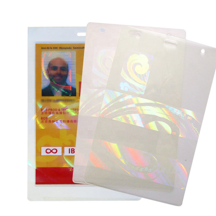ID Card Size Clear Hologram Laminating Pouches Custom Holographic Transparent Hot Seal Laminated Pouches