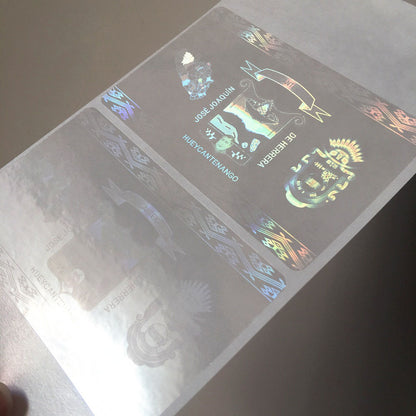 120*90mm Custom Printing Transparent Holographic Lamination Film Overlay Card Hologram Sticker