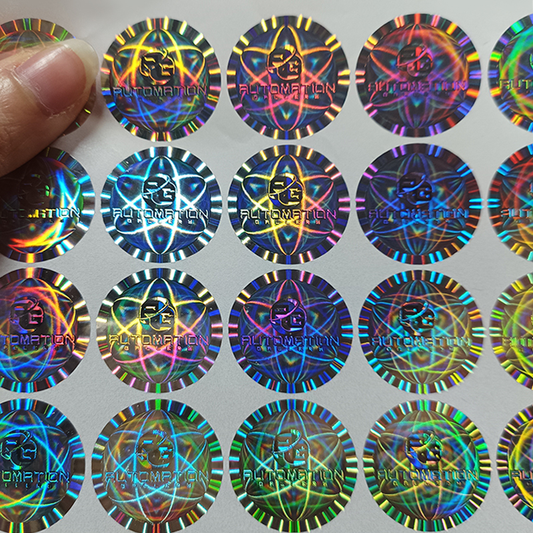 Custom Logo embossing printing self adhesive waterproof holographic label 3D hologram sticker