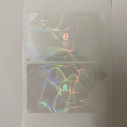 anti-fake/anti-counterfeit transparent laser hologram overlay sticker for certificates