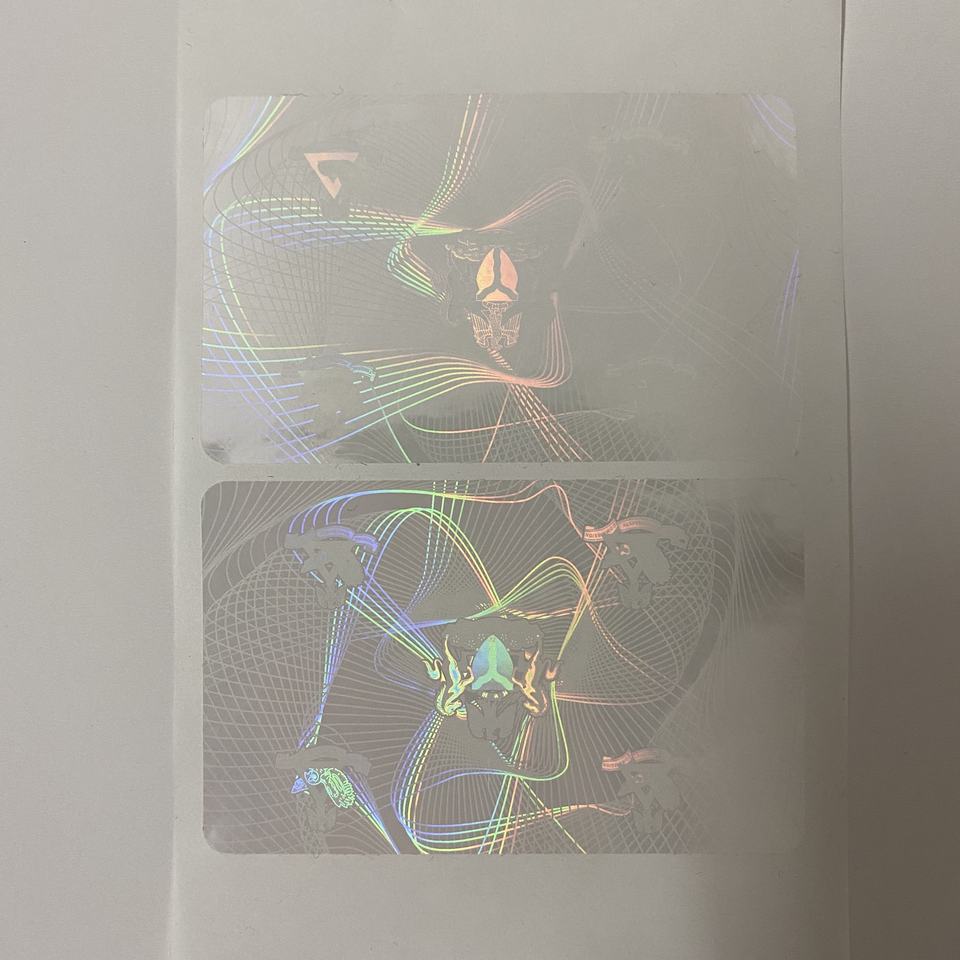 Factory Directly sells Custom Transparent PET hologram sticker card hologram overlay