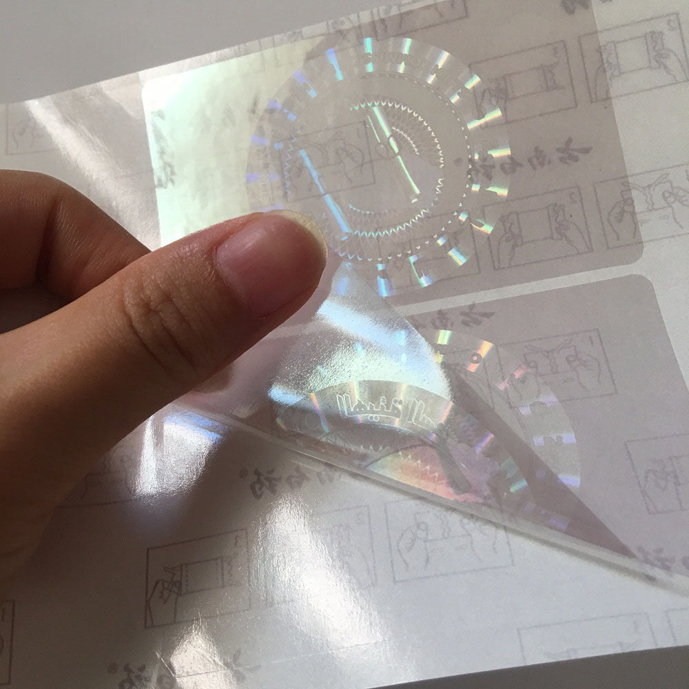 High Quality Printing Clear Holographic Film Label Transparent Hologram Sticker