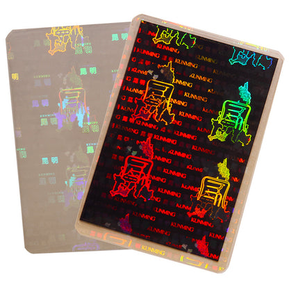 A4 Size Heat Seal Holographic Film Pouch Custom Hologram Security Laminating Pouches for Events IDs