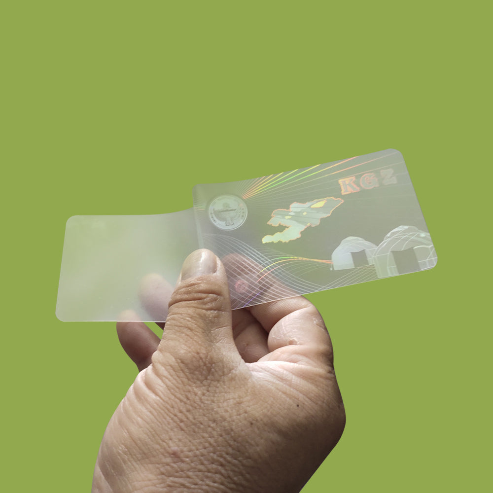 ID Card Size Clear Hologram Laminating Pouches Custom Holographic Transparent Hot Seal Laminated Pouches