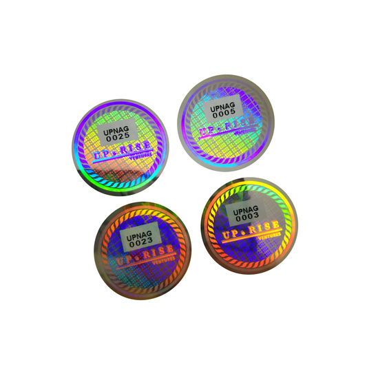 Custom logo silver/golden foil 3D hologram anti-counterfeiting sticker label with serial number