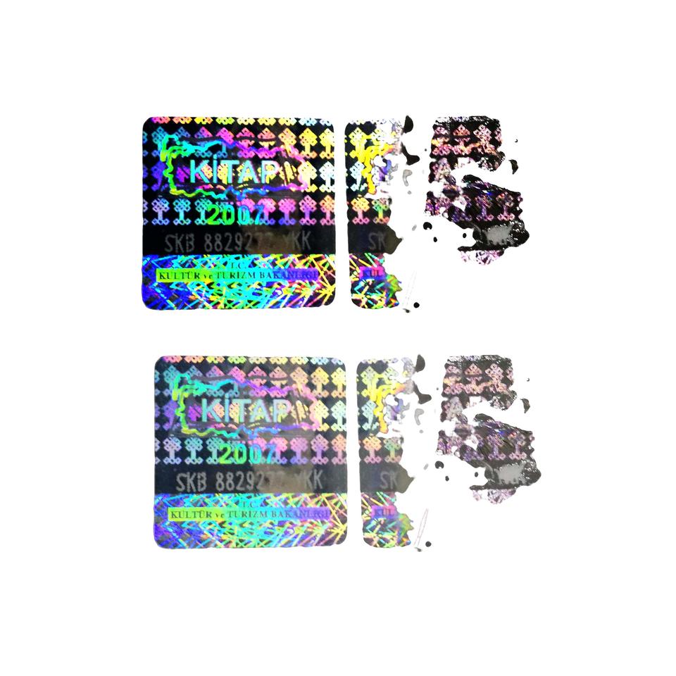 Custom high quality golden/silver security 3d hologram sticker with purple color printing