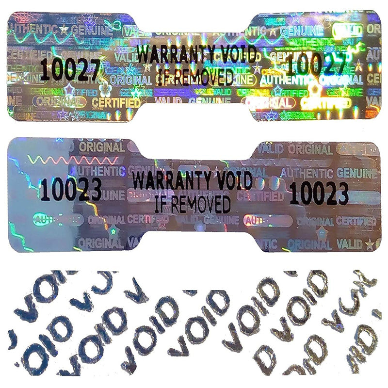 Tamper proof VOID warranty seal laser label sticker custom tamper evident 3d hologram adhesive sticker