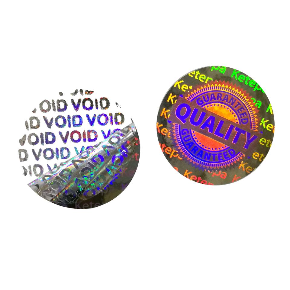 One time use VOID destroyed holographic label sticker