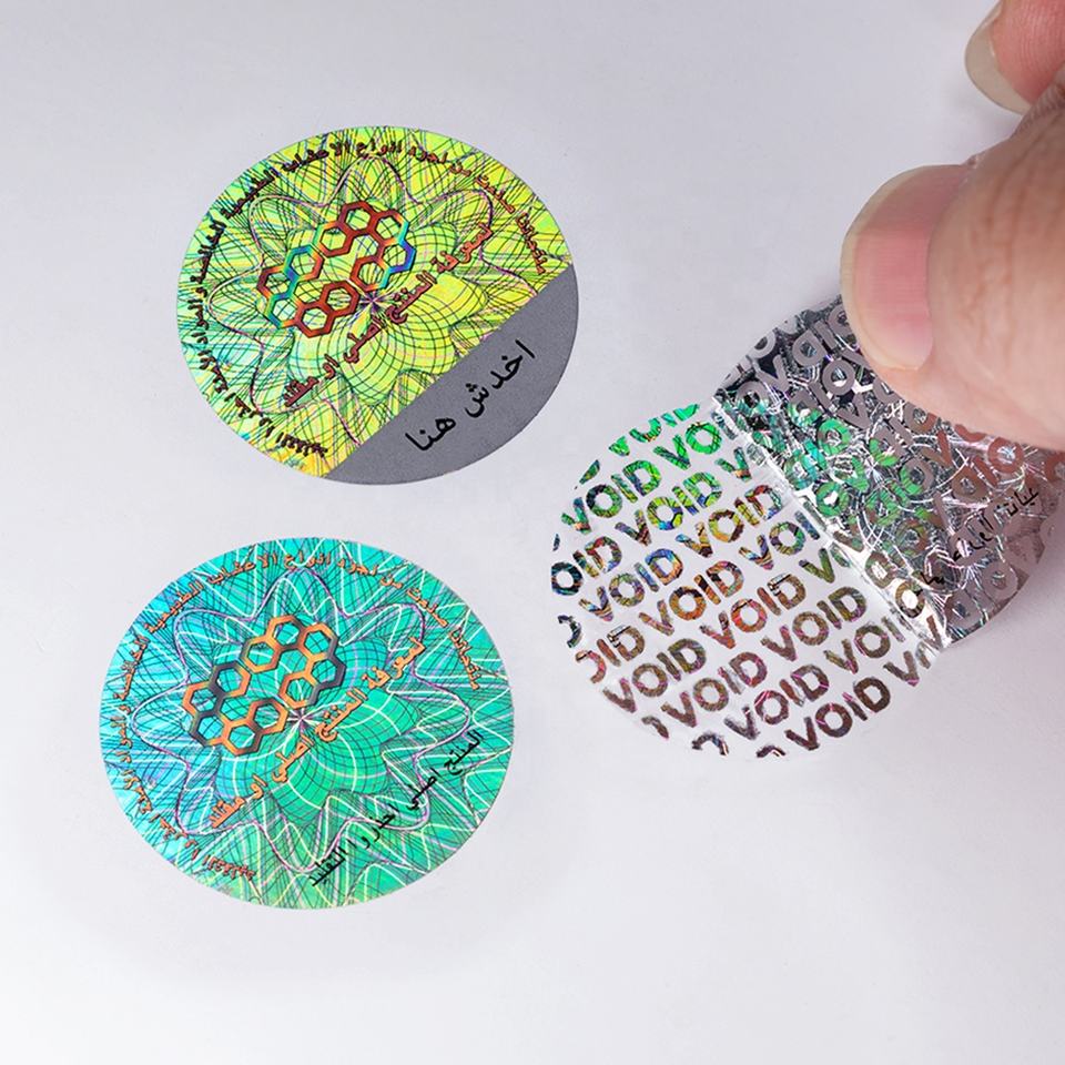 QR Code 3D Hologram UV Pattern Hidden Sticker Honeycomb Tamper Evident Security Label