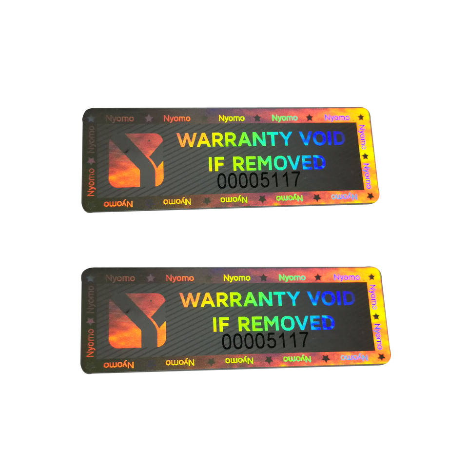 Custom warranty one time use laser tamper evident security void hologram sticker