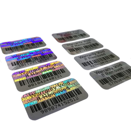 Custom holographic VOID tamper proof hologram label anti-counterfeiting hologram sticker with barcode
