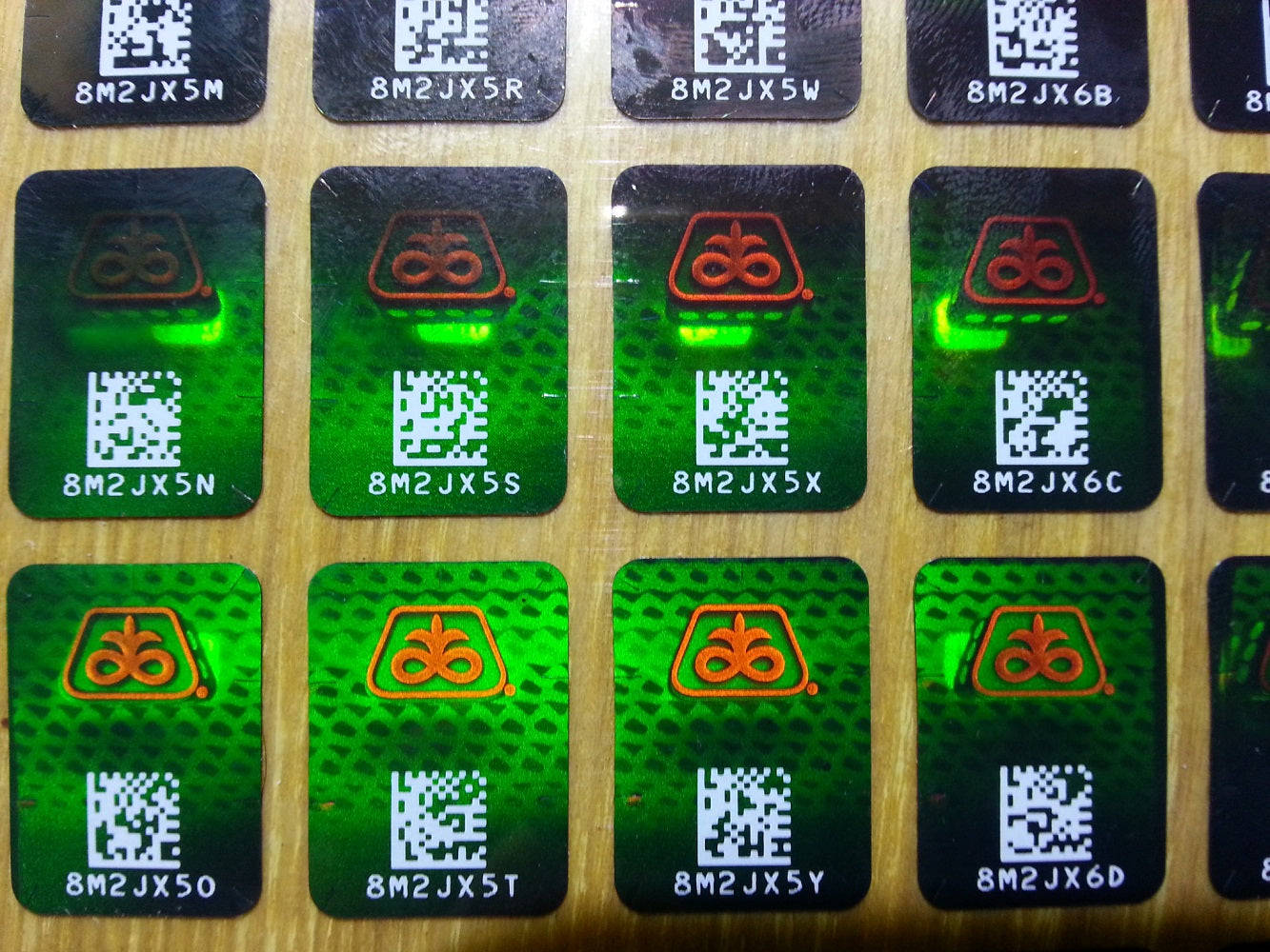High technology anti-counterfeit original 3D photopolymer holographic laser label, reflective 3D partial veil security hologram Sticker