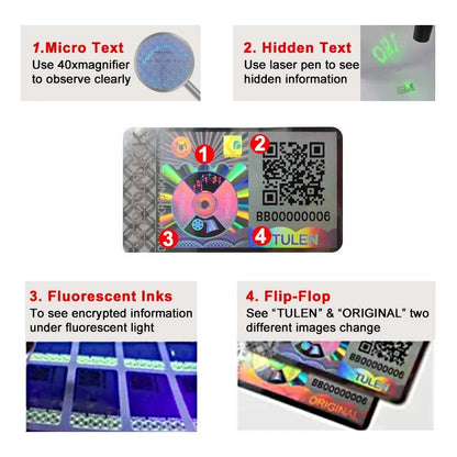 QR Code 3D Hologram UV Hidden Pattern Sticker Honeycomb Tamper Evident Security Label