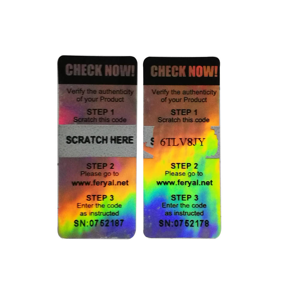 Scratch off adhesive hologram sticker customized 3D warranty hologram anti-counterfeiting sticker