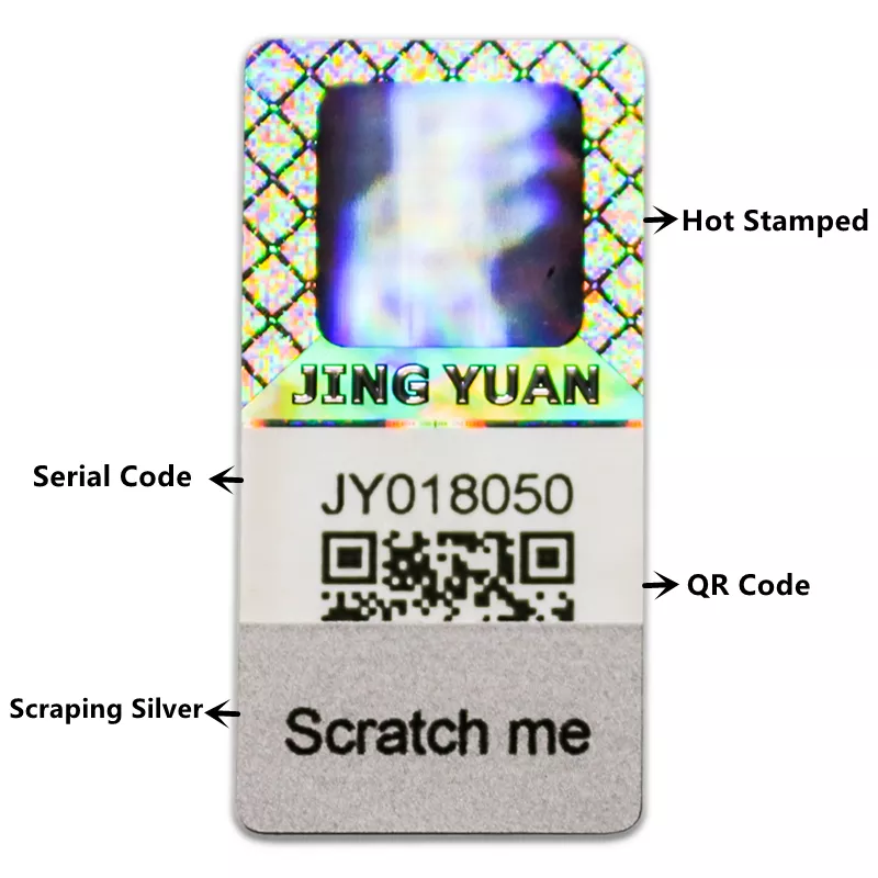 Scratch off adhesive hologram sticker customized 3D warranty hologram anti-counterfeiting sticker