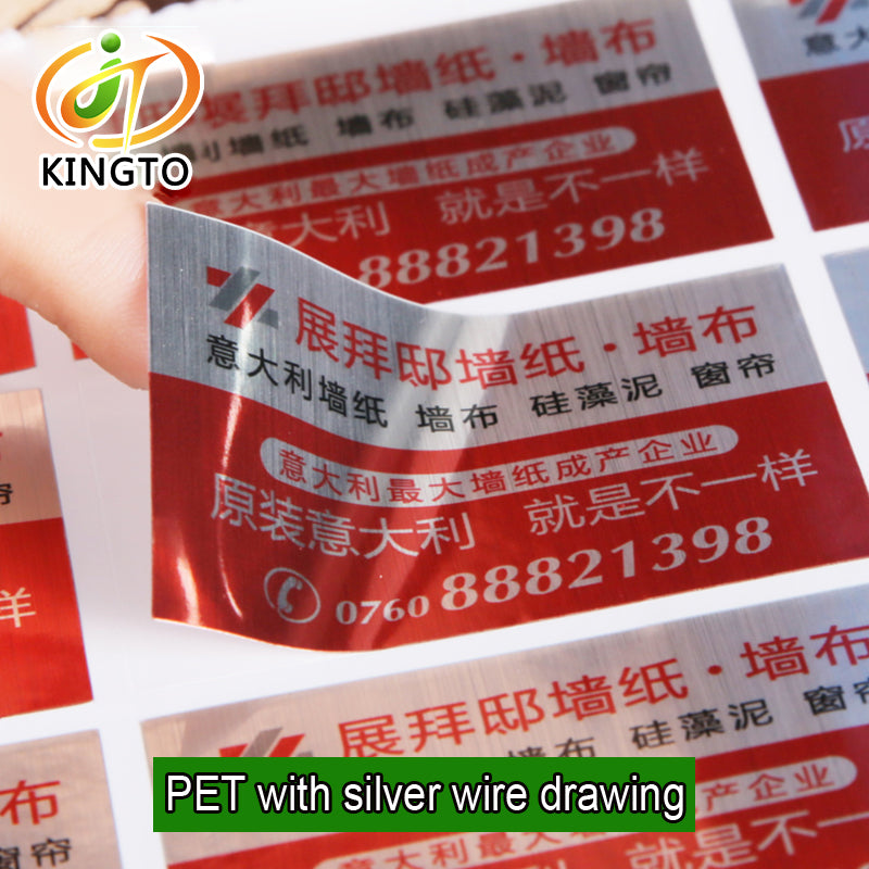 High quality art paper adhesive sticker with gold stamping KingTo
