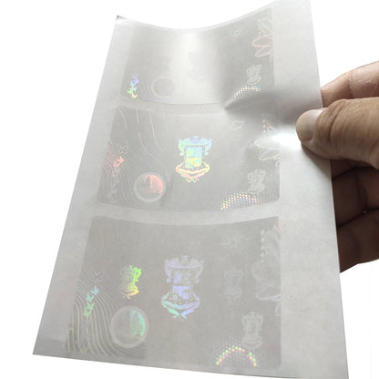anti-fake/anti-counterfeit transparent laser hologram overlay sticker for certificates