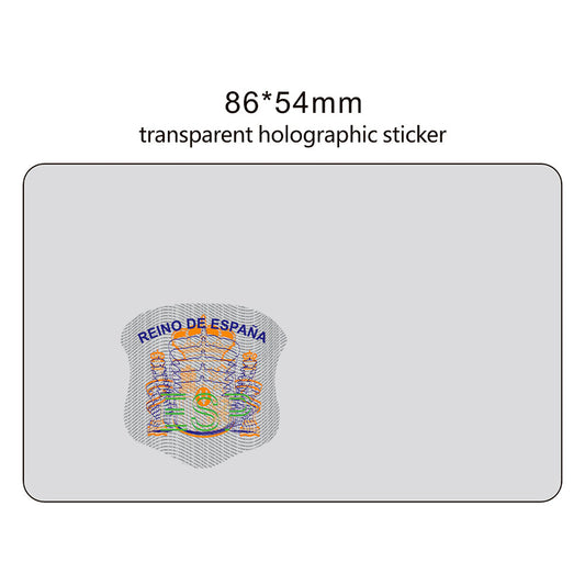 86*54mm Custom holographic overlay sticker/ transparent laser hologram label