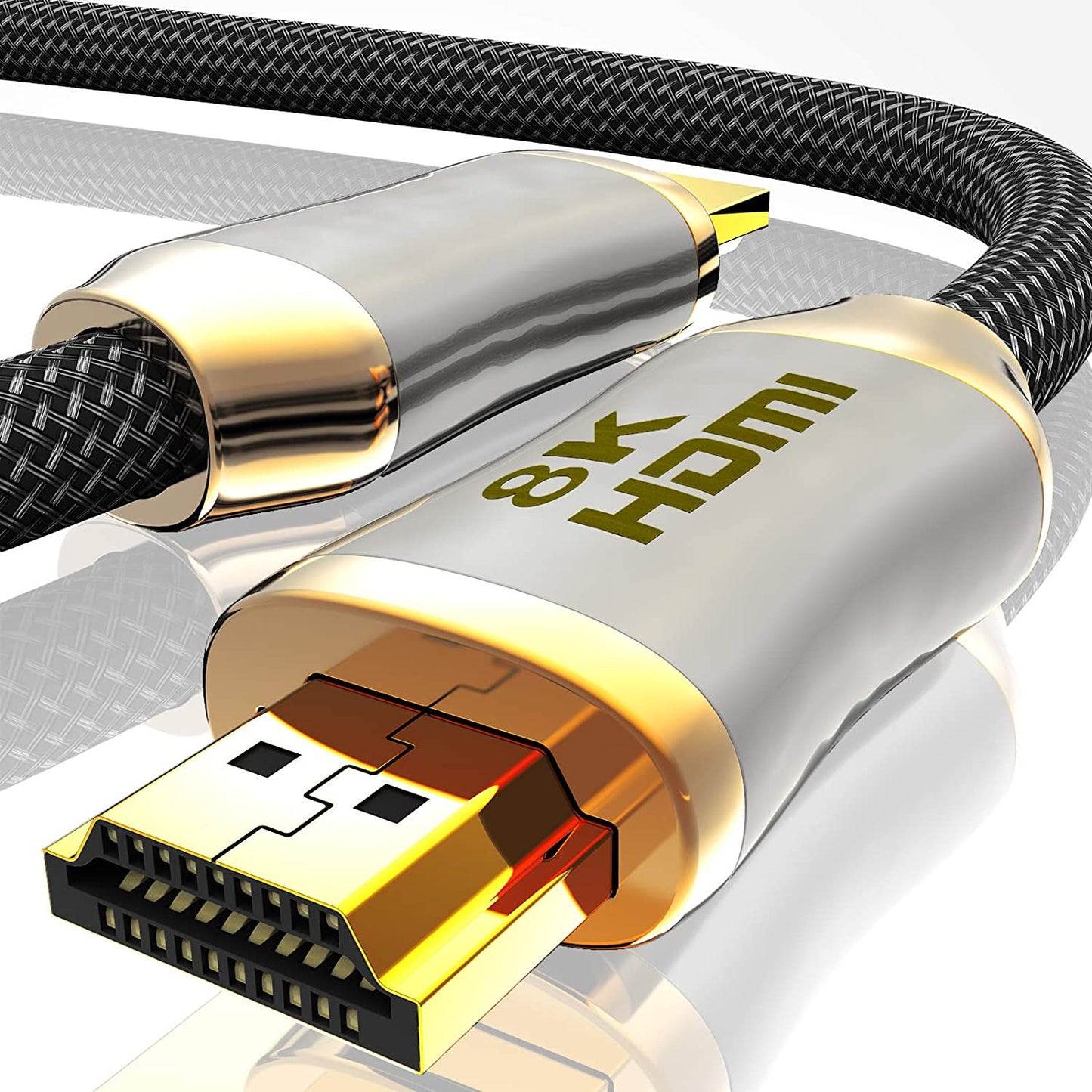 Male to Male Gold Plated Zinc Alloy HDMI 2.1 Cable 8K Ultra HD High Speed V2.1 Braided HDMI 2.1 Cable 8K 60hz 4K 120hz 0.5m to 15m