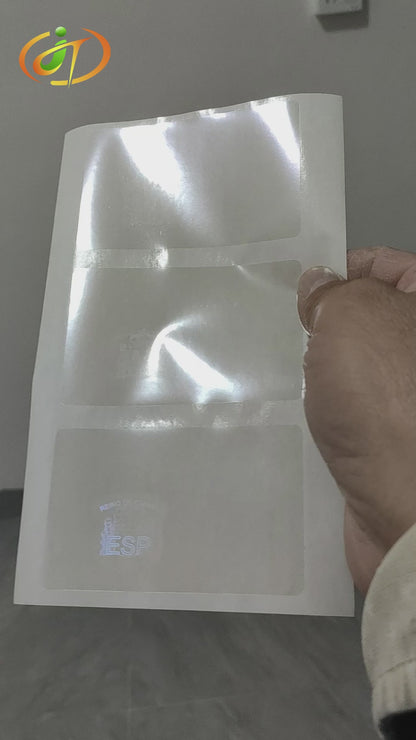 Factory Directly sells Custom Transparent PET hologram sticker card hologram overlay