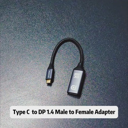 0.2m Bi-Directional USB Type-C Male to Display Port 1.4 Female 7680*4320 8K 60Hz Adapter Cable 20cm DP to USB-C Cable