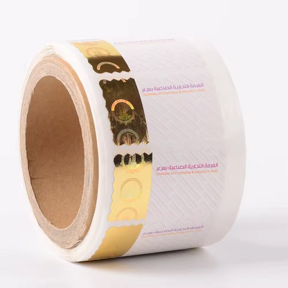Hot Stamping UV Waterproof Light Sticker Roll Packaging Label with Security Thread Holographic Security Label Sticker